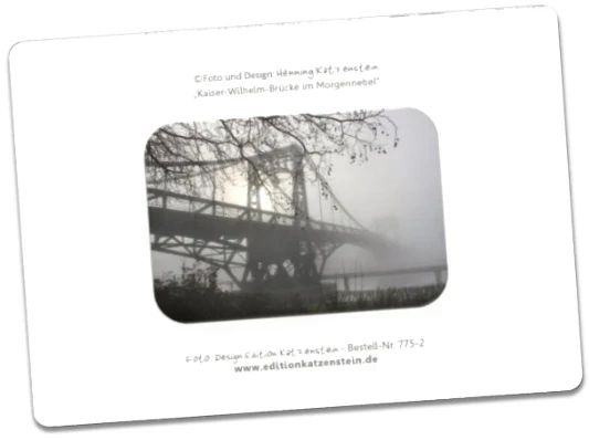Christliche Trauerkarte: KW-Brücke im Morgennebel