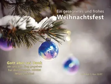 Christliche Weihnachtskarte:Tannenzweig mit Weihnachtskugeln Postkarte