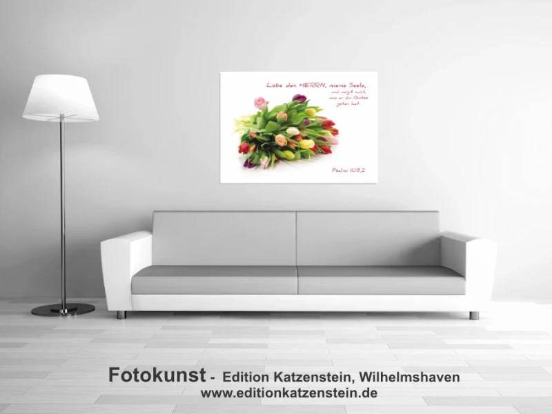 Leinwanddruck - Canvas Print- Bunter Tulpenstrauß