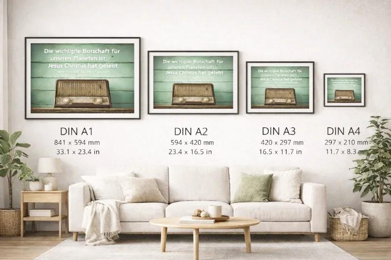 Christliches Poster A2 - Altes Radio