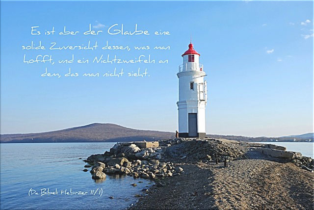 Christliches Poster A2 - Weißer Leuchtturm