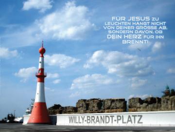 Christliches Poster A2: Leuchtturm Bremerhaven