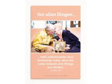 Christliches Poster A2 Hochformat: Betagtes Ehepaar