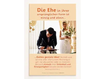 Christliches Poster A2 Hochformat: Brautpaar auf Standesamt