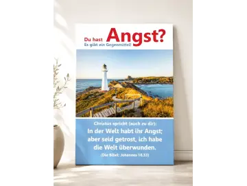 Christliches Poster A2 Hochformat: Leuchtturm Castlepoint, Neuseeland