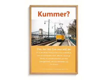 Christliches Poster A2 Hochformat: Straßenbahn in Budapest
