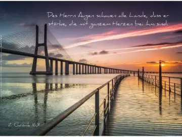 Christliches Poster A2: Moderne Hängebrücke
