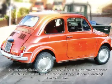 Christliches Poster A2: Oldtimer Fiat 500 - Wall Art