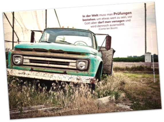 Christliches Poster A2: Pick-up Oldtimer