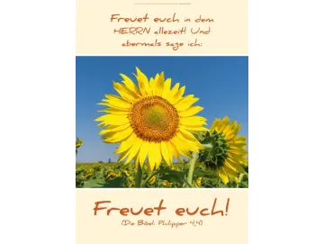 Christliches Poster A2: Sonnenblume -Hochformat