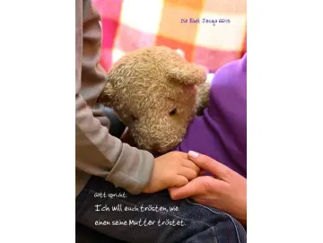 Christliches Poster A4 -Trost mit Teddybär