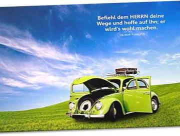 Christliches Poster in A1: Grüner VW Käfer - XXL