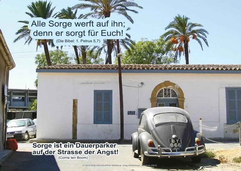 Christliches XXL Poster A1: Straßenszene mit VW Käfer