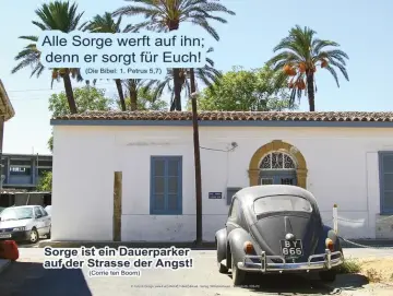 Christliches XXL Poster A1: Straßenszene mit VW Käfer