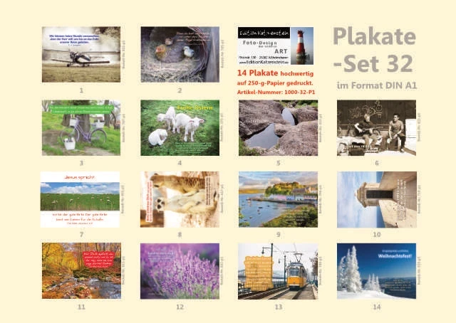 Chrstliche Poster A1 -Set 32 Schaukasten-Plakate