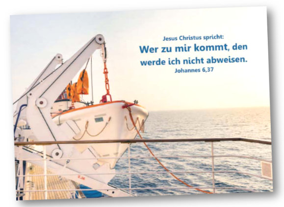 Faltkarte Jahreslosung 2022: Startbereites Rettungsboot