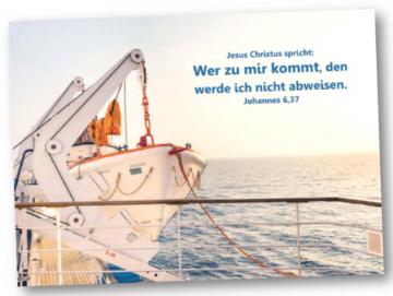 Faltkarte Jahreslosung 2022: Startbereites Rettungsboot