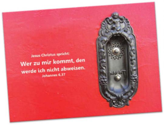 Christliche Faltkarte: Notdienstklingel einer Apotheke