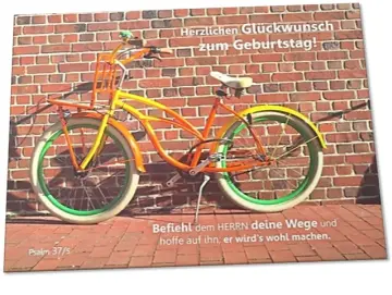 Geburtstagskarte: Grellbuntes Fahrrad