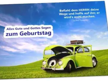Geburtstagskarte: Grüner VW Käfer