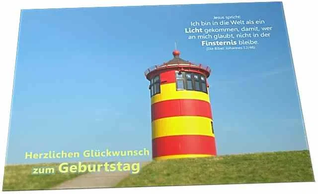 Geburtstagskarte: Otto Leuchtturm Pilsum