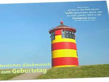 Geburtstagskarte: Otto Leuchtturm Pilsum