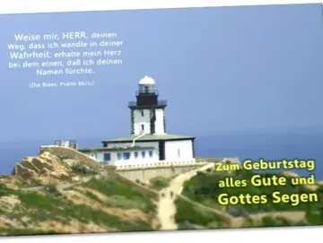 Geburtstagskarte: Leuchtturm auf Korsika