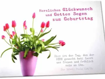 Geburtstagskarte: Vase mit Tulpen