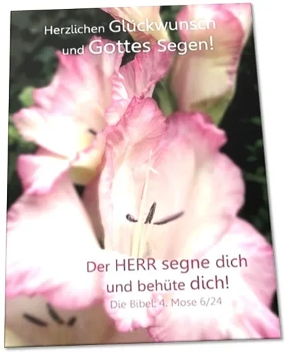 Glückwunschkarte: Gladiolenblüten