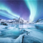 Leinwanddruck: Polarlichter über den Lofoten, Norwegen