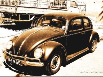 Leinwanddruck: VW Käfer Export - Pop-Art