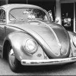Leinwanddruck: VW Käfer - Volkswagen Ovali - SW - schwarzweiß