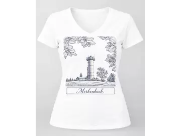 Merkenbach Damen-T-Shirt – Wasserturm im Vintage-Design | Heimatliebe