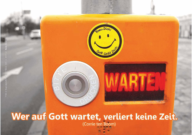 Poster A2: Ampeldrücker mit Smiley