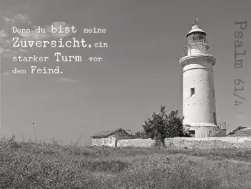 Christliches Poster A2: Britischer Leuchtturm Paphos