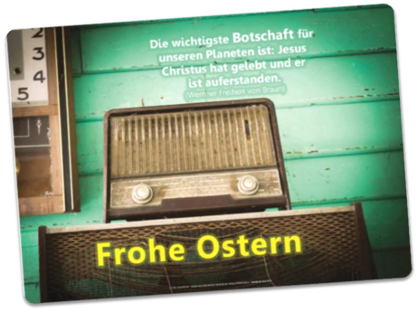 Postkarte Ostern - Altes Radio