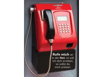 Christliches Poster A2: Roter Münzfernsprecher