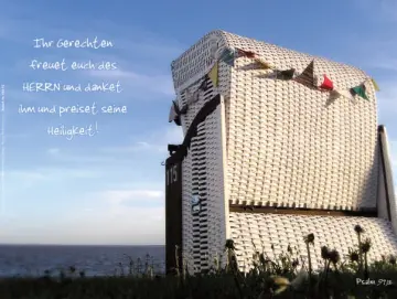 Christliches Christliches Poster A2: Weißer Strandkorb