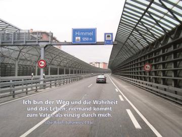 Poster: Autobahnszene mit Schilderbrücke