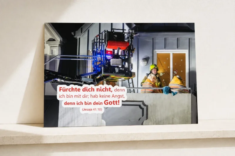 DIN-A3-Poster zur Jahreslosung 2027 auf heller Natursteinleiste mit Jesaja 41,10 - Edition Katzenstein - Bestatterbedarf