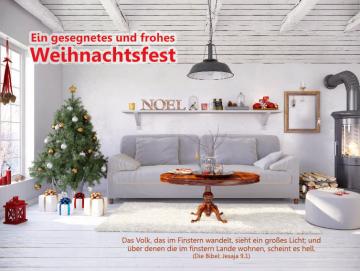 Poster Weihnachten A2: Kuscheliges Wohnzimmer