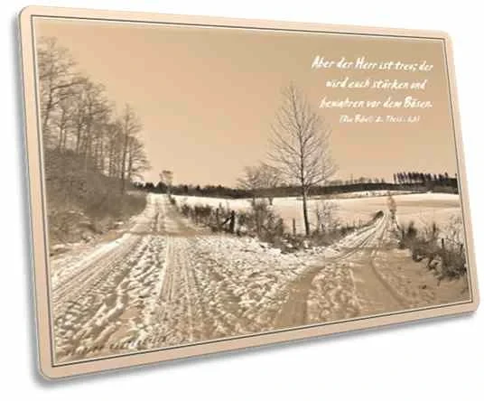 Postkarte - Feldwege im Schnee