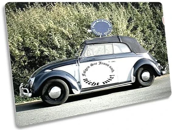 Postkarte - VW Käfer Cabrio Oldtimer