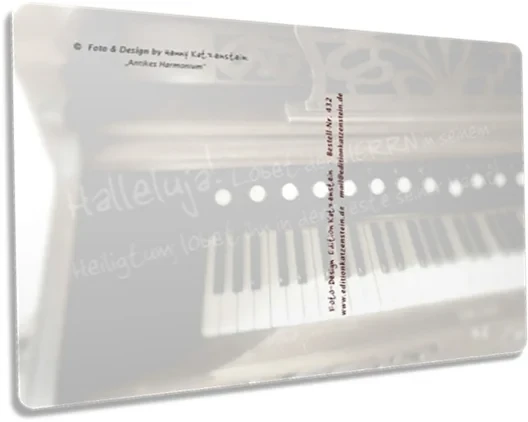 Postkarte: Altes Harmonium