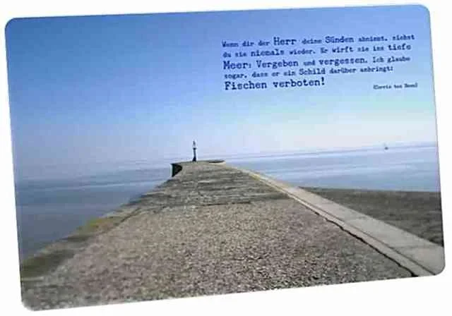 Postkarte: Blick aufs Meer über Mole