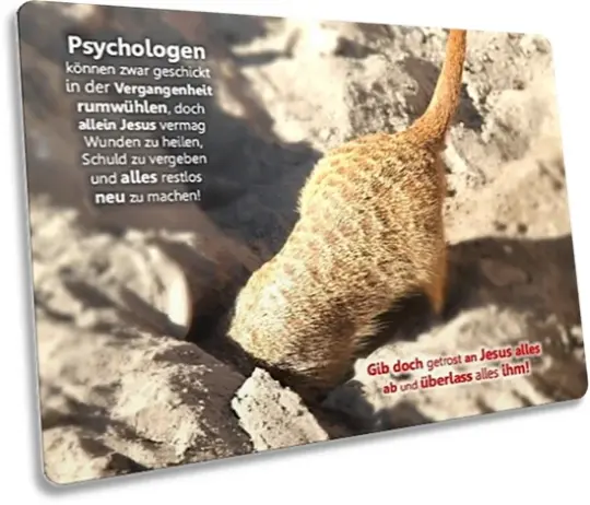 Christliche Postkarte: Erdmännchen beim Graben