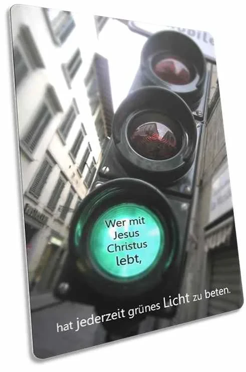 Postkarte: Grüne Fußgängerampel