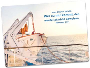 Postkarte Jahreslosung 2022: Startbereites Rettungsboot