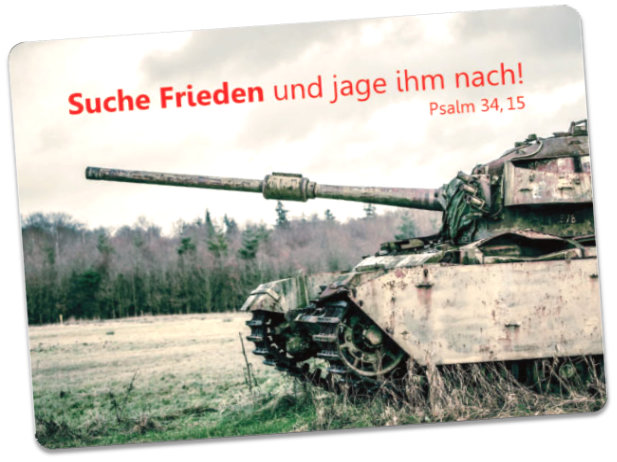 Postkarte Ukraine-Krieg: Rostiger Panzer