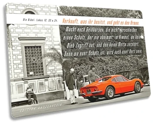 Postkarte: Roter Sportwagen